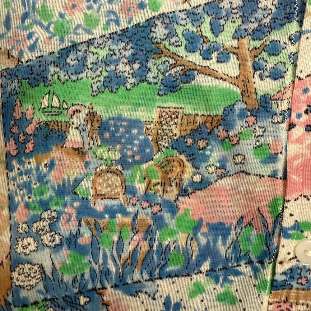 Shirts By Cracker Vtg Patchwork Landscape Print B… - image 4